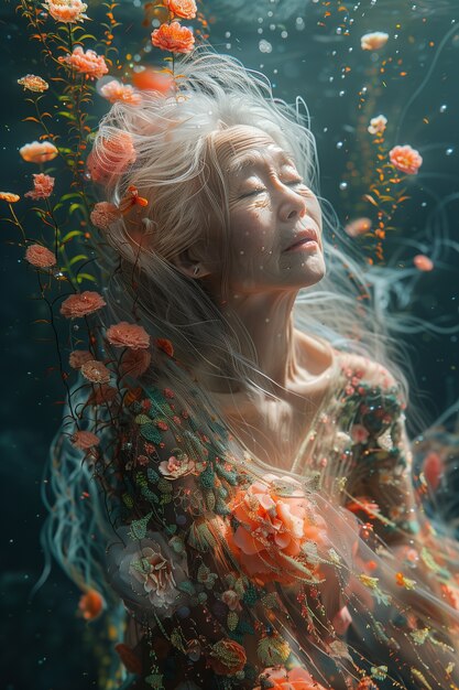 Dreamy mermaid underwater