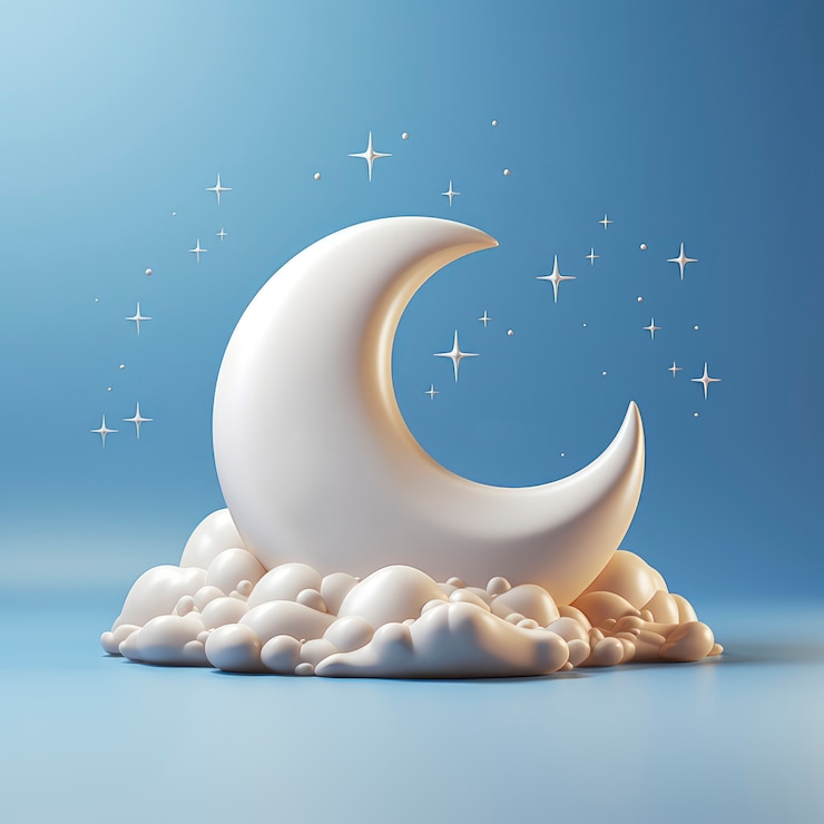 Free Photo dreamy moon with stars
