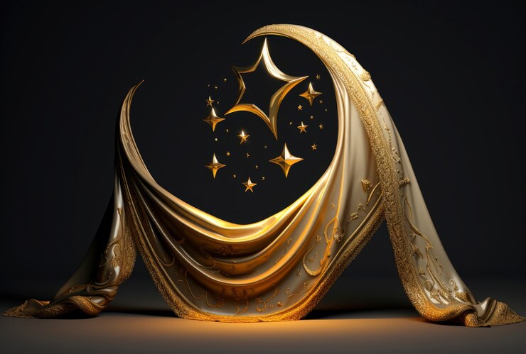 Free Photo dreamy moon with stars