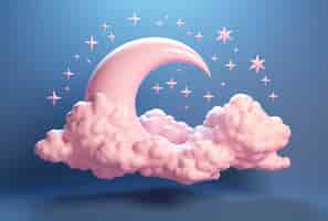 Foto gratuita luna sognante con le stelle