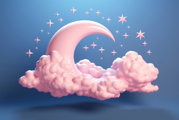 Free Photo dreamy moon with stars