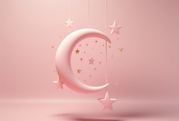 Dreamy moon with stars