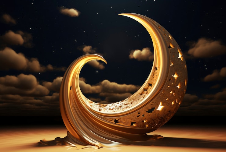 Free Photo dreamy moon with stars