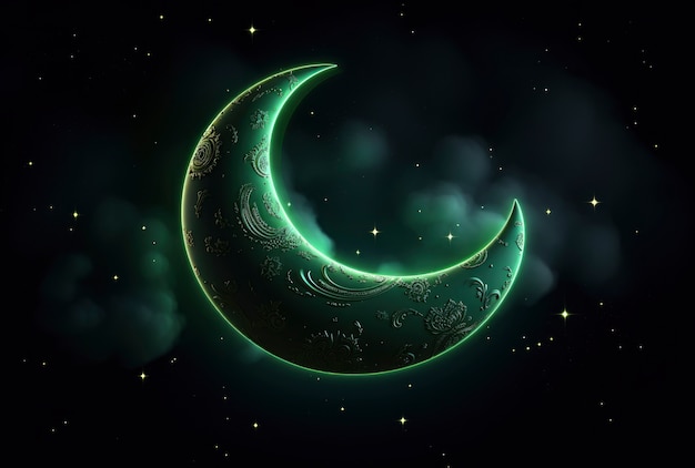 Free photo dreamy moon with stars