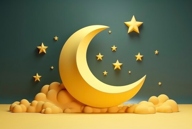 Dreamy moon with stars