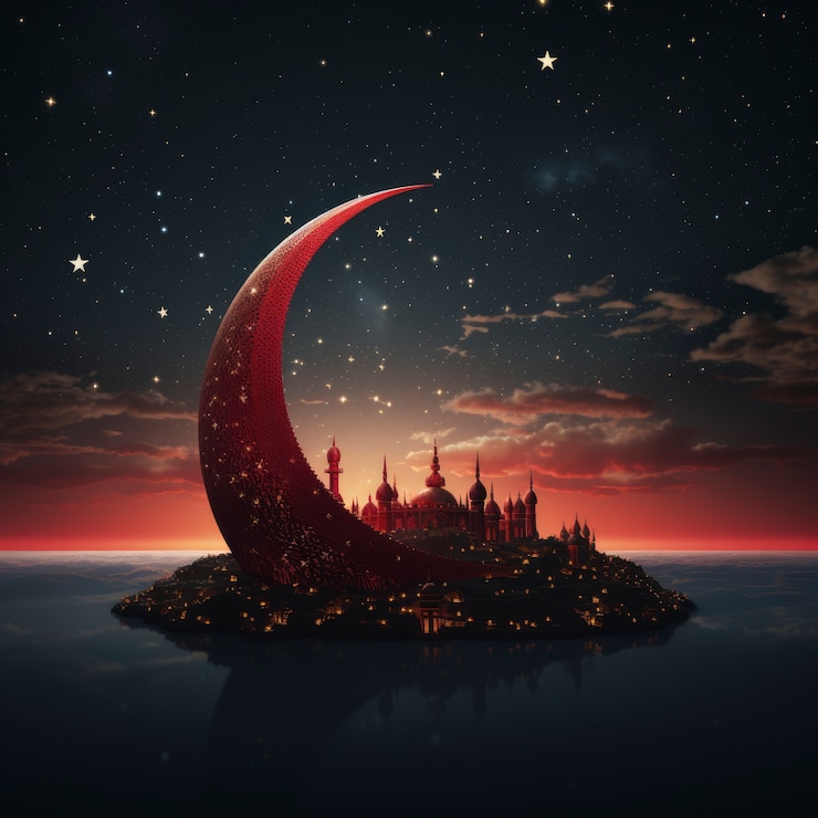 Free Photo dreamy moon with stars