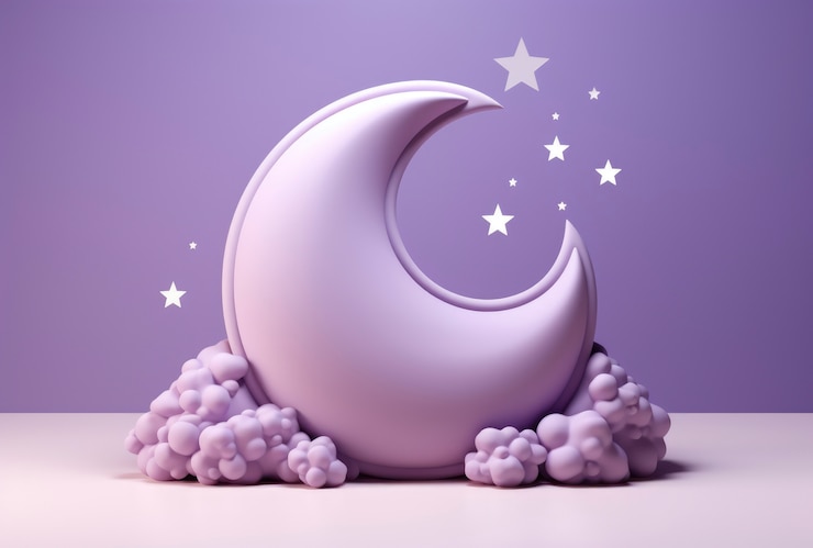 Free Photo dreamy moon with stars