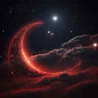 Бесплатное фото Мечтательная луна со звездами
