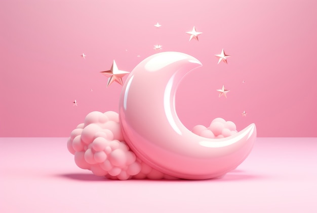 Dreamy moon with stars