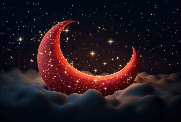 Dreamy moon with stars