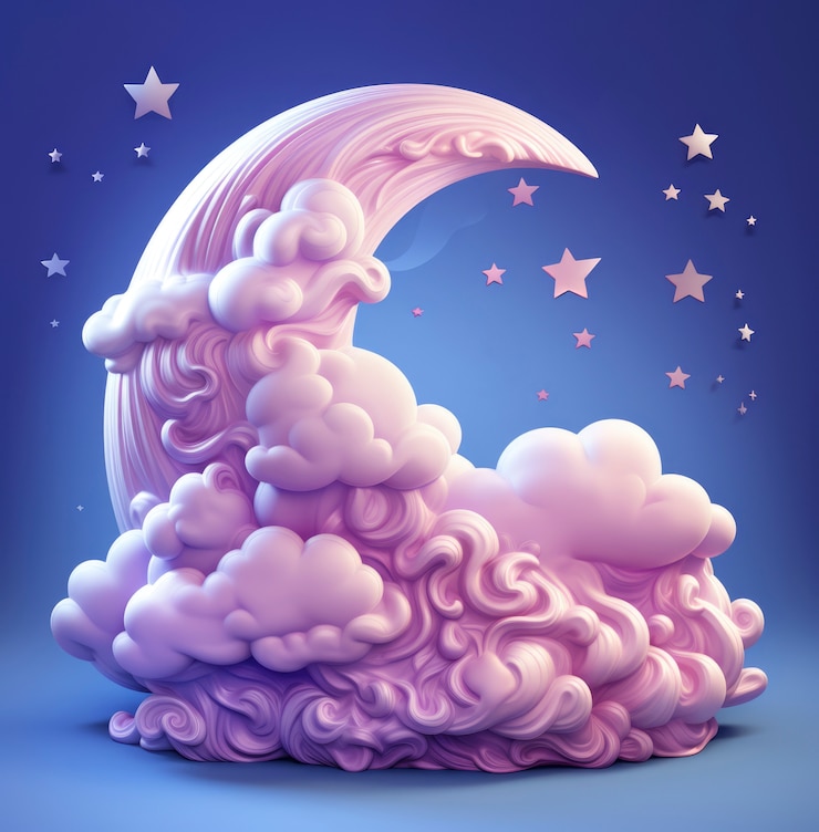 Free Photo dreamy moon with stars