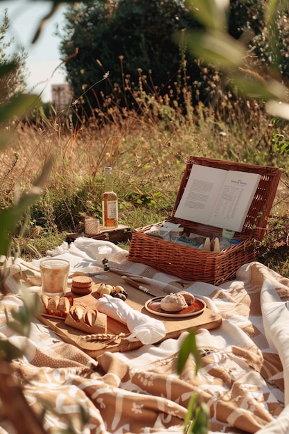 Free photo dreamy picnic still life