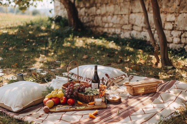 Foto gratuita picnic onirico, natura morta.