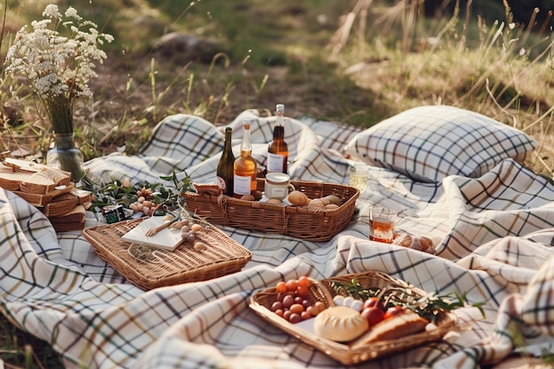 Free photo dreamy picnic still life