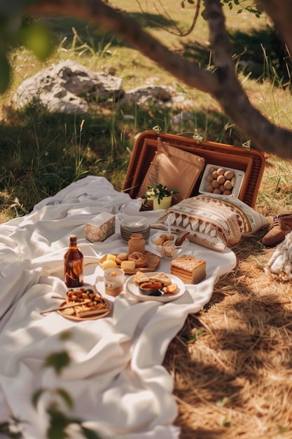 Foto gratuita picnic onirico, natura morta.