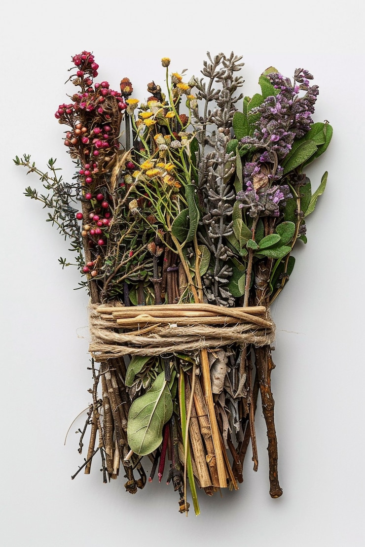 Free Photo dried autumn flowers representing indian sanchi stupa art