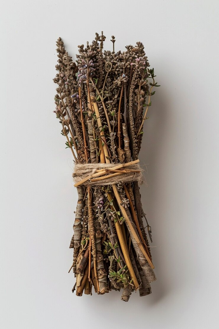 Free Photo dried autumn flowers representing indian sanchi stupa art