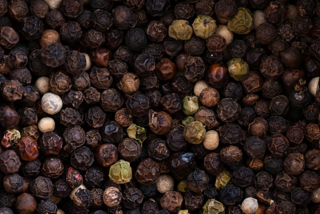 Dried black pepper background 