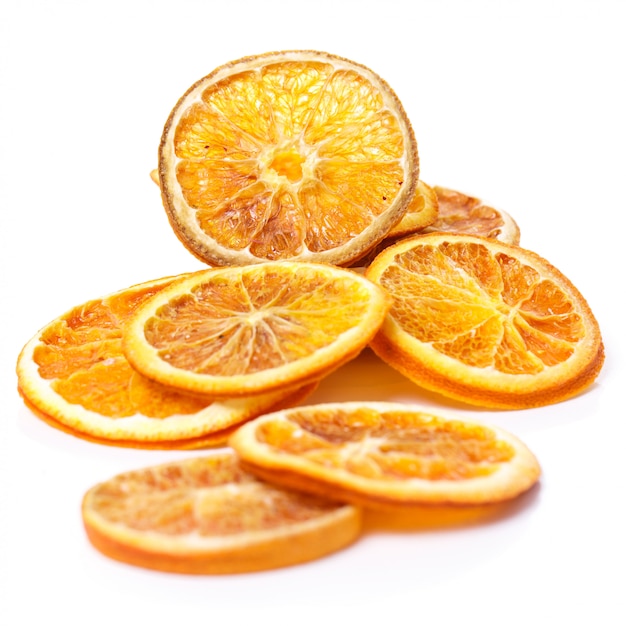 Dried orange on the table