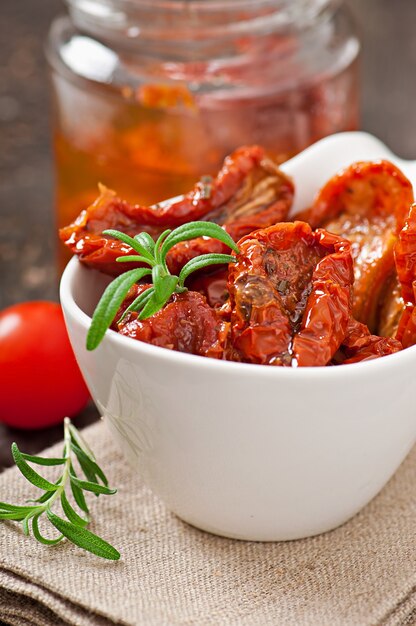 Dried tomatoes and rosemary