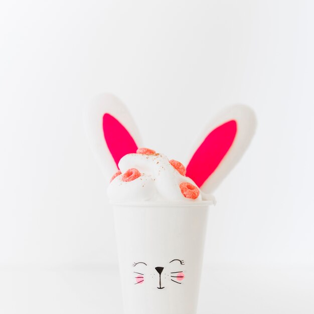 Free photo drink with bunny ears