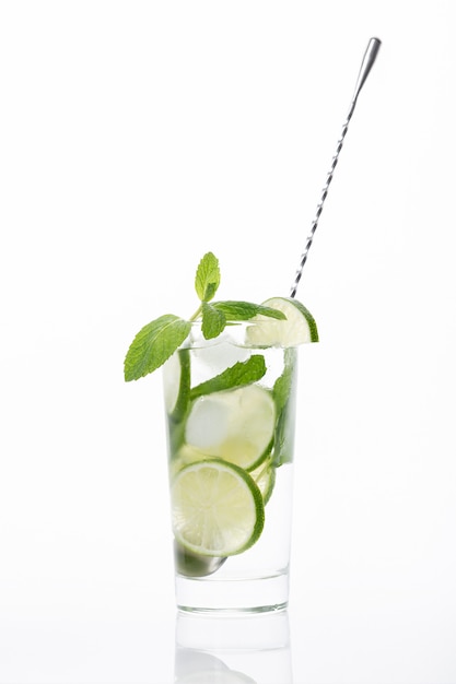 Drink with lime and ice