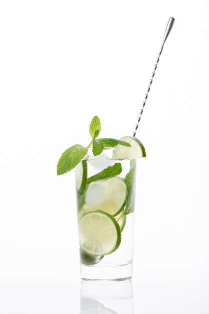 Drink with lime and ice