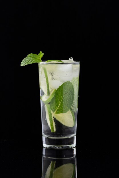 Drink with lime and ice