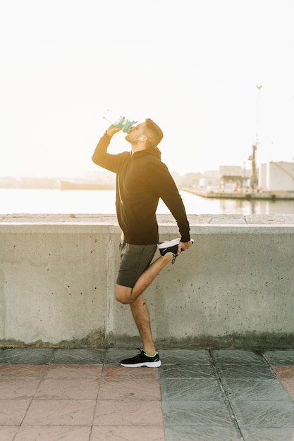 Drinking and stretching