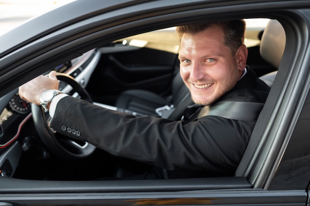 Driver dressed in elegant costume