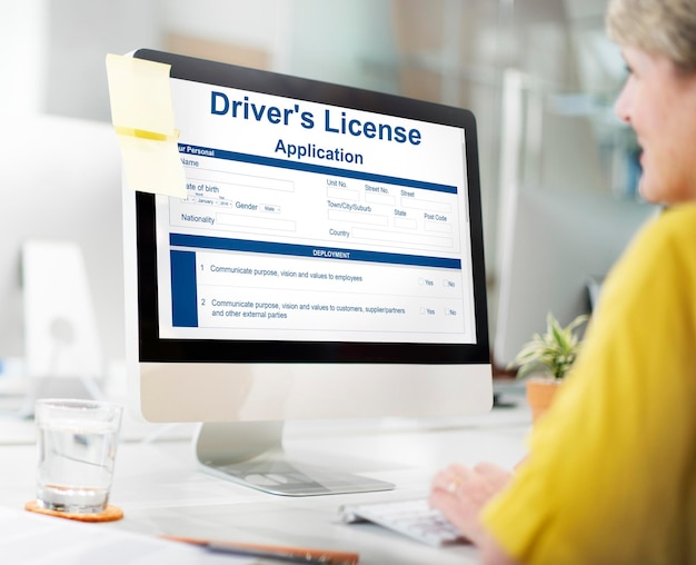 Free photo driver’s license application permission form concept