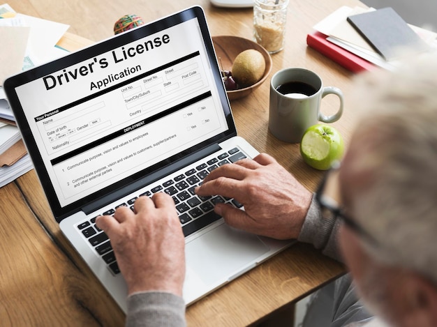 Free photo driver’s license application permission form concept