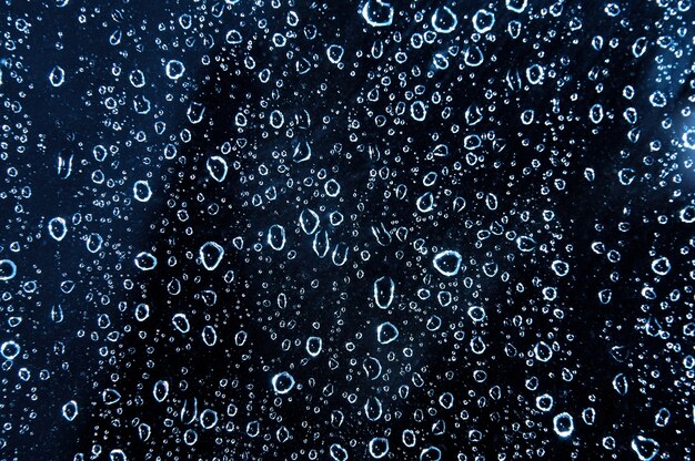 Drops of water on a glass