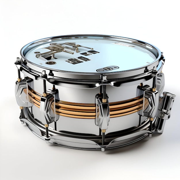 Free photo drum kit on a white background 3d rendering computer digital drawing