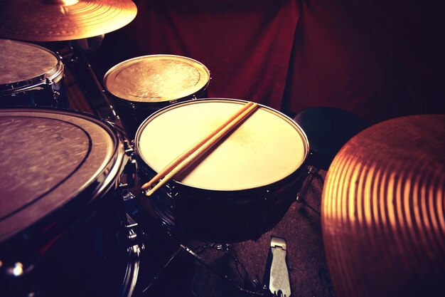 Drums and drumsticks.