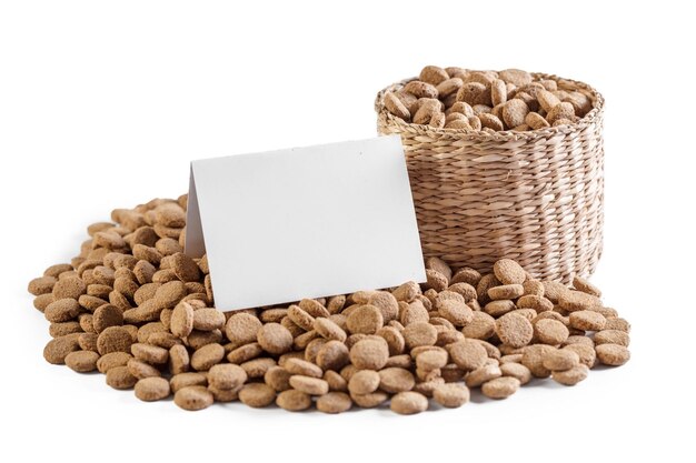 Dry dog food isolated on white background