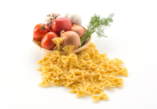 dry pasta spaghetti with ingredient