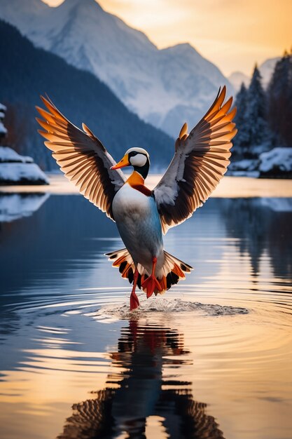 Duck living life in nature