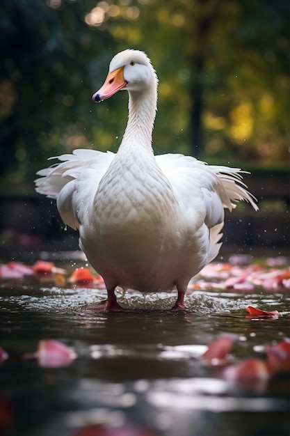 Duck living life in nature