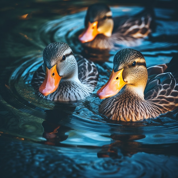 Free photo duck in nature generate image