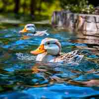 Free photo duck in nature generate image