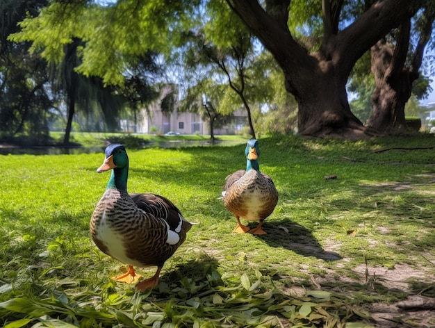 Free photo duck in nature generate image