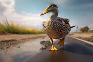 Free photo duck in nature generate image