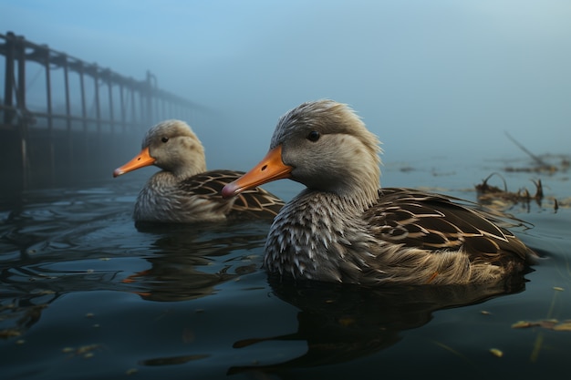 Free photo duck in nature generate image