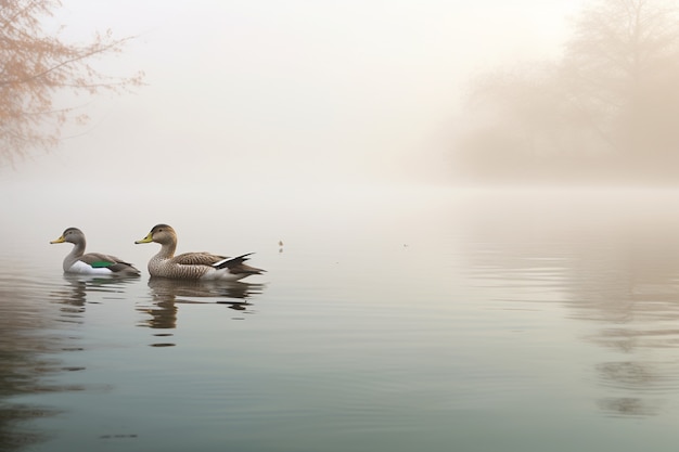 Free photo duck in nature generate image