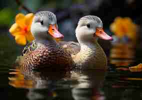 Free photo duck in nature generate image