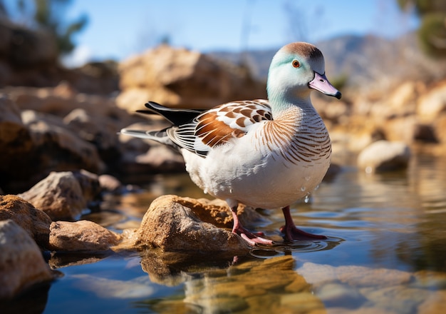 Free photo duck in nature generate image