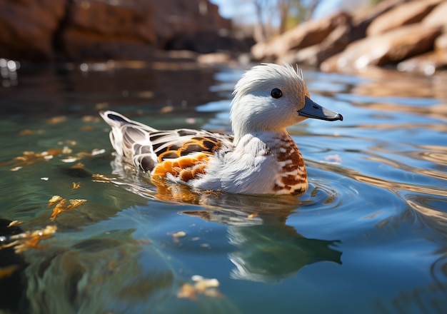 Free photo duck in nature generate image