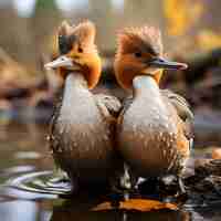 Free photo duck in nature generate image