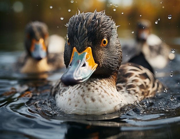 Free photo duck in nature generate image